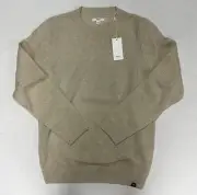 $195 NWT BRAX Rick Men's Small S Casual Wool Tan Crewneck Pullover Sweater