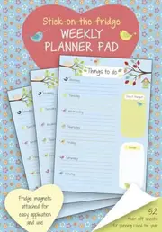 Stick-On-The-Fridge Weekly Planner Pad: Cute Birdies