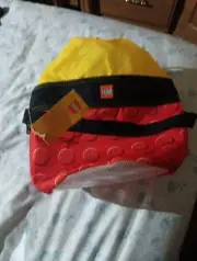 Lego Cinch Fabric Bucket Bag Storage Red