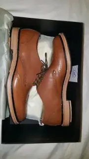 J.Crew Oar Stripe Shortwing Derbys Burnished Sienna K9291 8 J CREW Wingtip $298