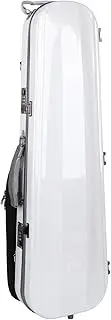 4/4 Violin Case, Carbon Fiber Violin Hard Case with Passwork Lock Hygrometer Shoulder Strap(White)