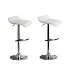 Artiss 2x Bar Stools Adjustable Swivel Stool Leather Chairs Gas Lift White NEW