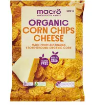 2 x Macro Organic Corn Chips Cheese 200g