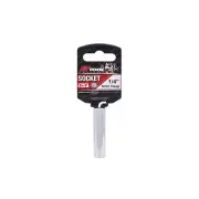 PK Tool 1/4" Drive Heavy Duty Deep Socket - 8mm 6 Point Cr-V & Chrome Finish
