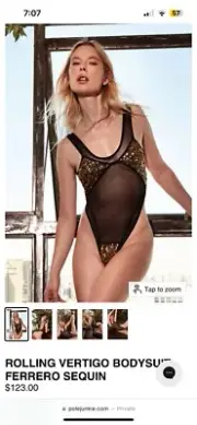 Rolling Vertigo Bodysuit - FERRERO SEQUIN (black N Gold) Polewear