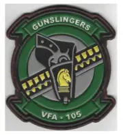 4 5/8" NAVY VFA-105 GUNSLINGERS COLOR LEATHER PATCH