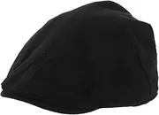 [WRITWAA] Elderly Men Cap Flat Newsboy Hat for Men British Newsboy Cap Comfortable Beret Hat Black