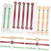 Angoily 30 Sheets Handmade Seal Stickers of Self Adhesive Floral Labels for Mooncake Packaging Total Red Yellow Green for and Crafts