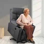 Levede Recliner Chair Electric Lift Chairs Armchair Lounge Fabric Sofa USB Charge