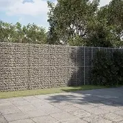 Gabion Basket with Cover 400x50x200 cm Galvanised Iron,Pots & Planters 73.75KG-3295169