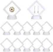 3D Floating Frame Display Holder Stands,ransparent Film 3D Floating Coin Display Frame Holder Stands for Challenge Coin AA Medallions , Dustproof Coin Medallion Display Stand (10Pcs White)