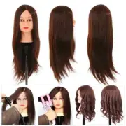 28" Mannequin Head Synthetic Hair Training Manikin Cosmetology Doll Dark Brown