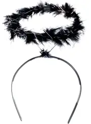 Sparkly Black Feather Angel Halo Costume Headband