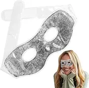 Gel Eye Cover, Cooling Ice Pack, 4.33in Eyes Dark Circles, Reusable Spa Bead Mask, Soothing Relief for Eye Strain Relaxation Sleep, Headache Relief