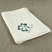 Embroidered Green Shamrock Ireland Tablecloth 100% Irish Linen, St Patrick's Day