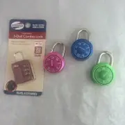 American Tourister Travel Sentry 3-Dial Combo Luggage Lock & 3 Comb. Masterlocks