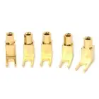5pcs Banana to Spade Adapter Plugs Y Type Speaker Cable Connector Banana Socket
