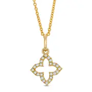 Natural Diamond Accent Quatrefoil Pendant in 14K Gold