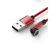 Fast Charging Cable Magnetic Absorption Charger Cable Data Line 3 in 1 For iPhone Samsung-Red 2m