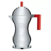 Alessi "Pulcina" 6 Cup Induction Stovetop Espresso Coffee Maker - Red
