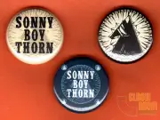 Set of three 1" Sonny Boy Thorn pins buttons modern classic rock blind melon