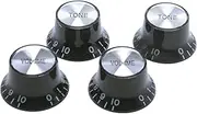 harpfeas 4PCS Imperial Inch Size 2 Volume and 2 Tone Speed Control Knobs Set for Gibson Les Paul Electric Guitar Replacement Black