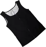 [Abaodam] Men's Compression Shirt with Zipper Sauna Suit Waist Trainer Vest for Enhanced Workout Performance Breathable Sweat Boosting Running Tank Top for Fitness