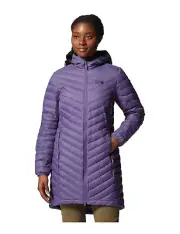 Mountain Hardwear Womens Marblemount Hooded Down Parka Medium Allium NEW! $220!