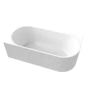 Matte White LH Back to Wall Bath Tub 1680mm Freestanding Bathtub Piaza BT 359L-M
