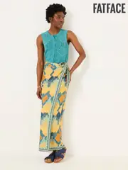 FatFace Multi Abstract Wrap Midi Skirt (AK9172) | $127