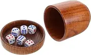 CHICAMPERA 1 Set Dices Shaker Cup Solid Wood Game Dice Cup with Lid for Ktv Bar Games Effortless Shaking Engaging Design for Parties Entertainment