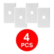 4x Wall Plate 1 Hole Port Jack Keystone Audio Video Wallplate White