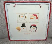 Hallmark Frosty Days Snowman Ceramic Wall Hanging Trivet Tile New Fast Shipping