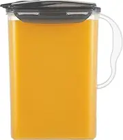 LocknLock Aqua Fridge Door Water Jug with Handle BPA Free Plastic Pitcher with Flip Top Lid Perfect for Making Teas and Juices, 3 Quarts, Gray