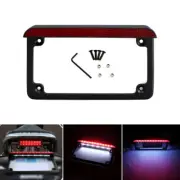 License Plate Frame Bracket w/LED Brake Number Plate Light For Harley Chopper