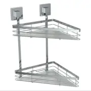 Fusion-Loc 26kg Stainless Steel Style Plus Double Corner Shower Caddy