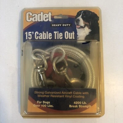Cadet 15’ dog tie out NOS Big Dog Heavy Duty Dog Run Pit bull German Shepard Pug