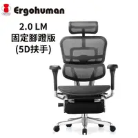 在飛比找PChome24h購物優惠-ERGOHUMAN 2.0 LM固定腳蹬版 人體工學椅 (5