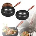 Iron Wok Multipurpose Hand Hammered Frying Wok Pan for Home Hotel Kitchen