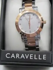 CARAVELLE NEW YORK 45L150 WOMEN'S 36MM SILVER DIAL ROSE GOLD SS WATCH