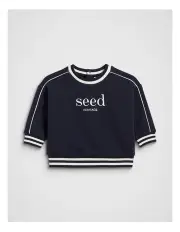 [Seed Heritage] Core Logo Sweat in Midnight Blue