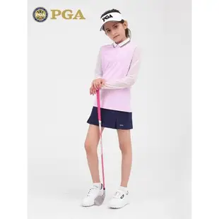 美國PGA兒童高爾夫防曬衣女童裝冰絲長袖衣服青少年夏季上衣服裝