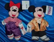 Disney Mickey Mouse & Minnie Japan 2000 bean bag Plush beanie Doll Set Imported