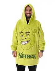 Shrek Unisex Blanket Hoodie Green Character Face - One Size