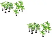 minkissy Bonsai Decor 48 Pcs Fish Aquarium Decoration Plant Decorations Miniature Palm Tree Miniature Ornaments Miniture Decoration Mini Landscape Decor Small Coconut Coconut Tree