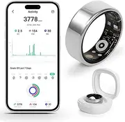Smart Fitness Ring for Men & Women – Activity & Health Tracker with Heart Rate, Sleep & Blood Oxygen Saturation Monitoring, Motion Tracking, Waterproof Design & No Subscription Needed