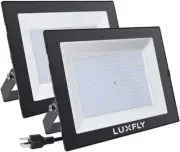 2 Pack LED Flood Lights Outdoor,200W 20000LM Super Bright Work Light with Plug,