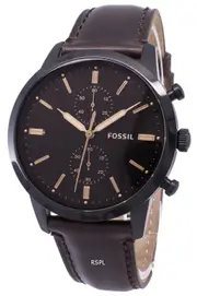Fossil Townsman Chronograph Leather Strap Brown Satin Dial FS5437 50M Mens Watch