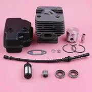 Accessories 35mm Cylinder Piston Kit for Compatible with Stihl FS120 FS200 FS250 Exhaust Muffler Fuel Filter Line Oil Seal Trimmer Spare Tool Part
