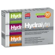 Hydralyte Electrolyte Effervescent Multi-Flavour 60 Tablets Exclusive Size